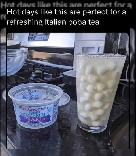 Italian Boba Tea with Mozzarella