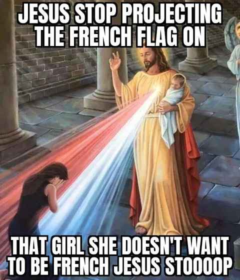 Jesus Projects the French Flag