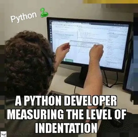 Python Developer Measuring Indentation