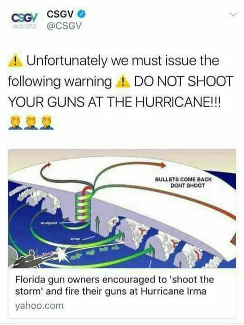 Don’t Shoot at the Hurricane