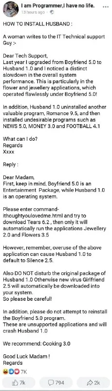 How to Install Husband