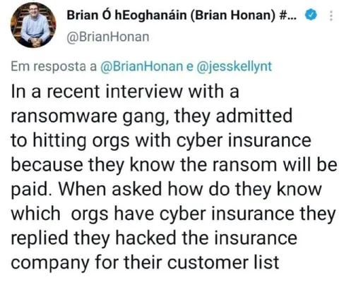 Ransomware Gang Cyber Insurance Joke