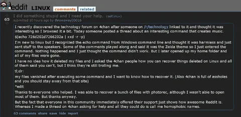 Linux Command Deleted My Files