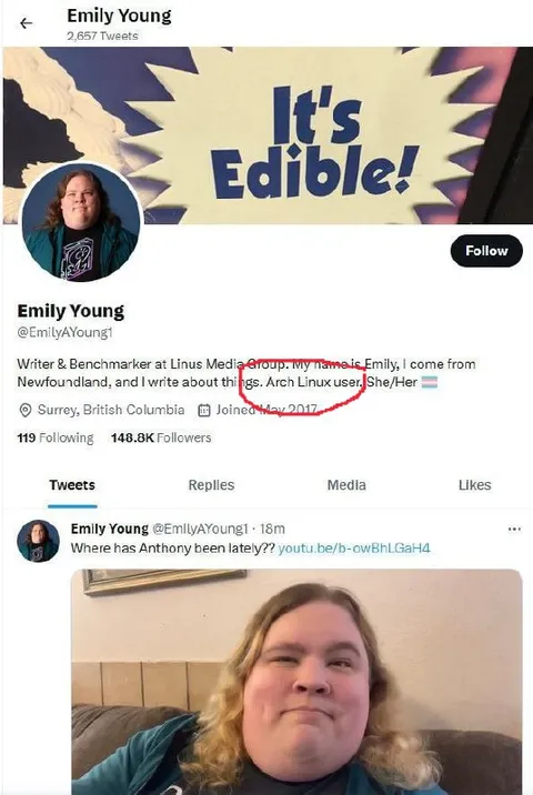 It's Edible Twitter Bio