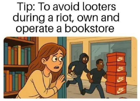 Bookstore Owner Avoids Looters