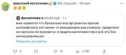 Аргументы против шоплифтинга