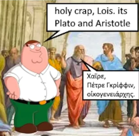 Peter Griffin Meets Plato and Aristotle