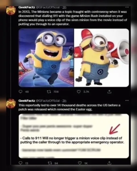 Minions Block 911 Calls
