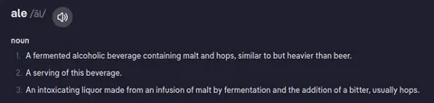 Ale Dictionary Definition