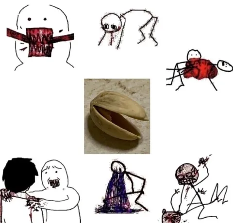Безумные рисунки вокруг фисташки
