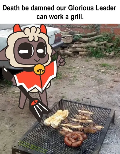 Glorious Leader Works the Grill