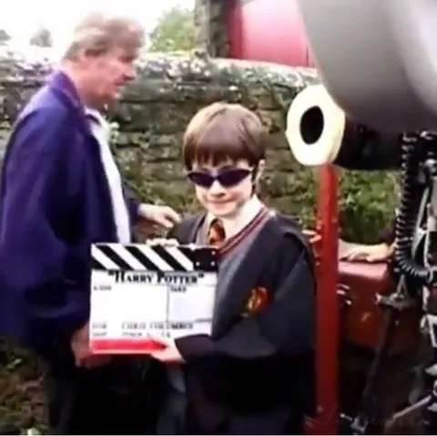 Young Harry Potter on Set