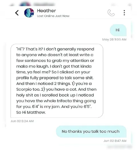 Hi Matthew, You Talk Too Much