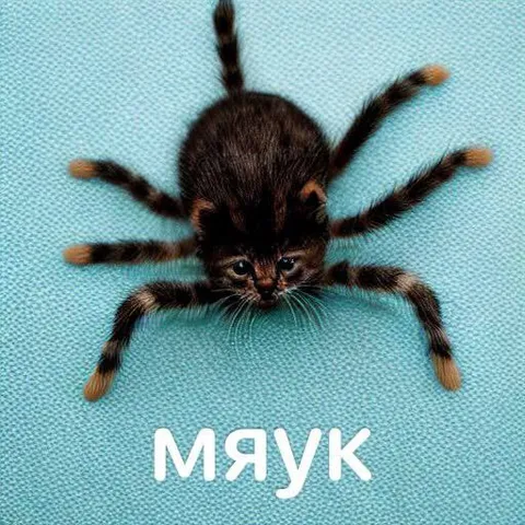 Паукокот говорит мяук