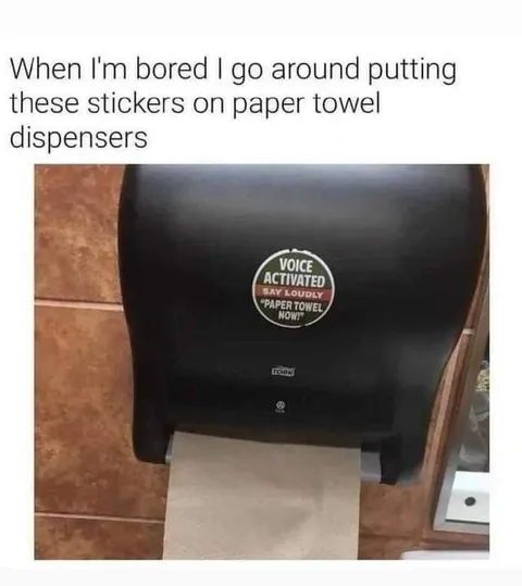 Bored Sticker on Paper Towel Dispenser