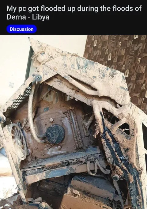 Flooded PC in Derna