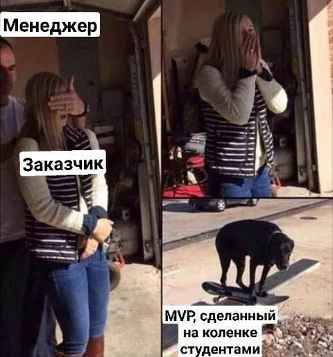 Менеджер и заказчик сравнивают MVP
