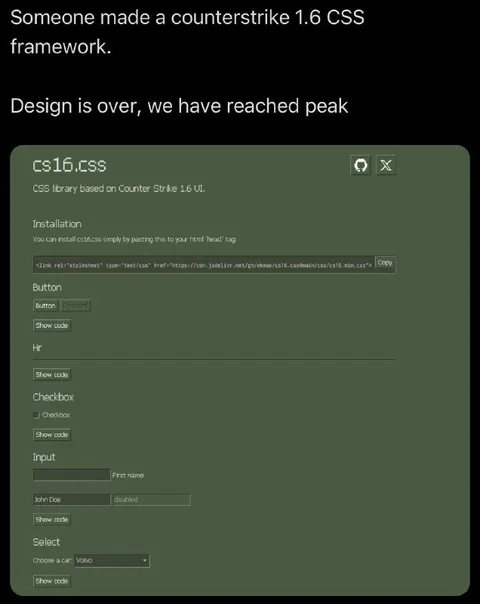 Counter-Strike 1.6 CSS Framework