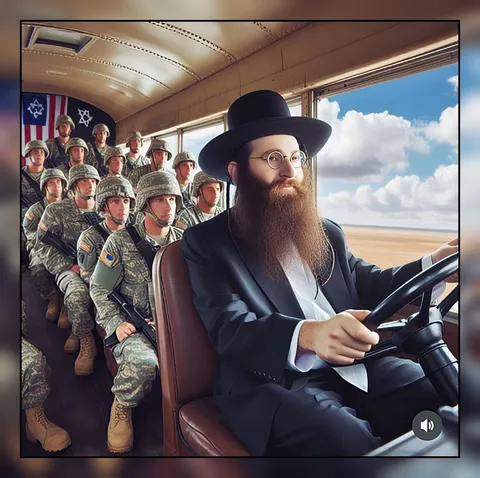 Раввин везёт солдат