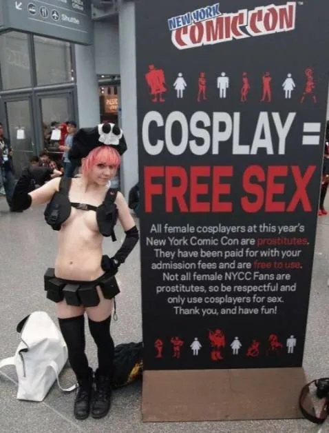 Cosplay Equals Free Sex Sign