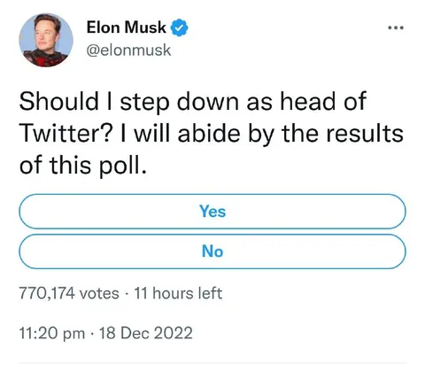 Elon Musk Twitter Poll
