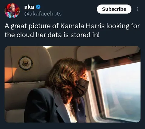 Kamala Harris Looking for the Cloud