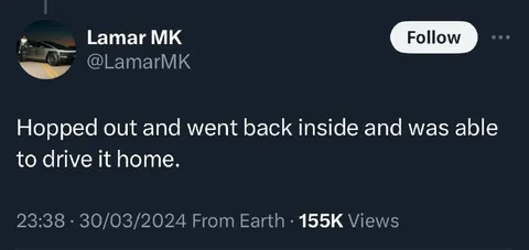 Hopped Out, Then Drove Home