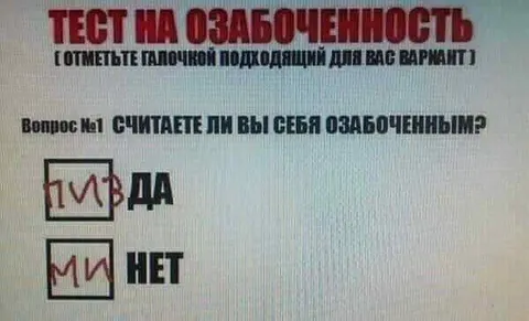 Тест на озабоченность