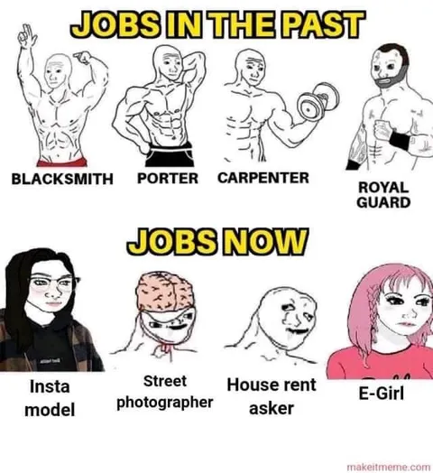 Jobs in the Past vs Jobs Now