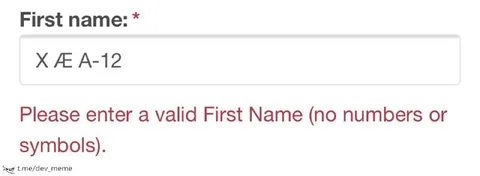 Invalid Mathematical First Name
