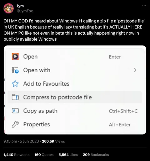 Windows 11 Postcode File