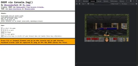 DOOM Running in Console