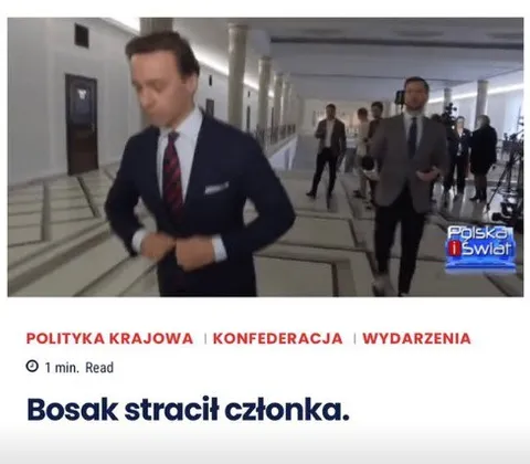 Bosak stracił członka