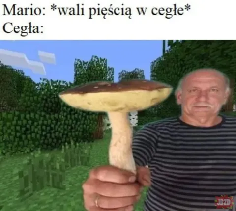 Mario wali pięścią w cegłę
