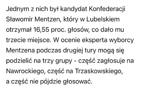 Trzy grupy wyborców Mentzena