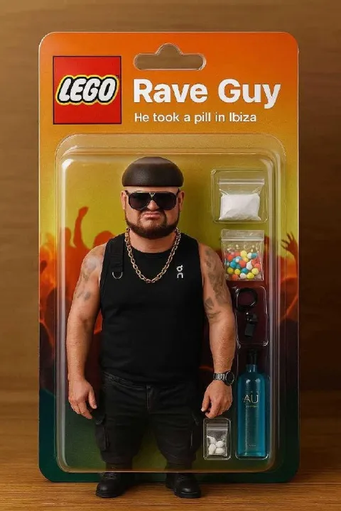 LEGO Rave Guy in Ibiza