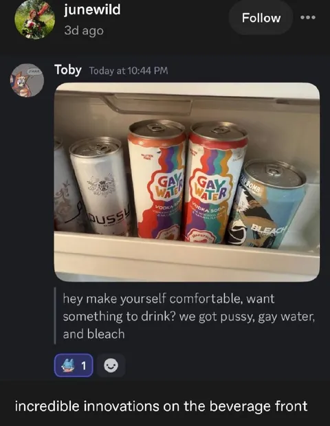 Gay Water and Bleach Drinks