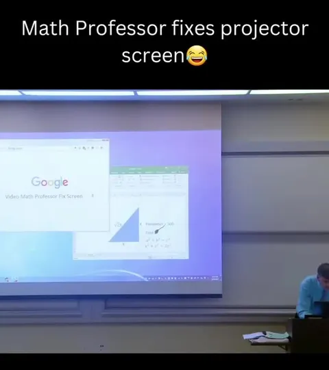 Math Professor Fixes Projector Screen