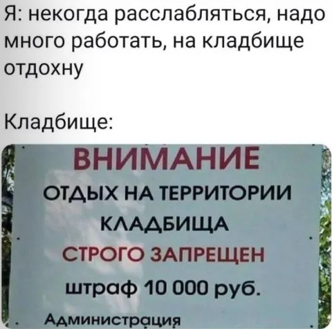 Отдых на кладбище запрещён