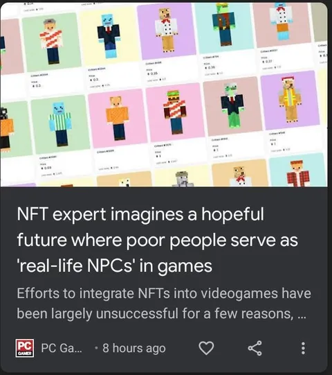 NFTs Turn Poor People Into NPCs