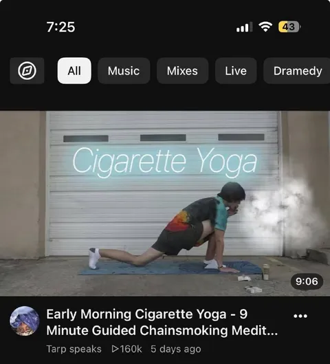 Early Morning Cigarette Yoga
