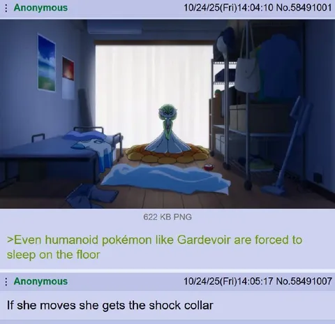 Gardevoir Sleeps on the Floor