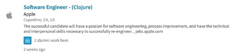 Apple Software Engineer Listing