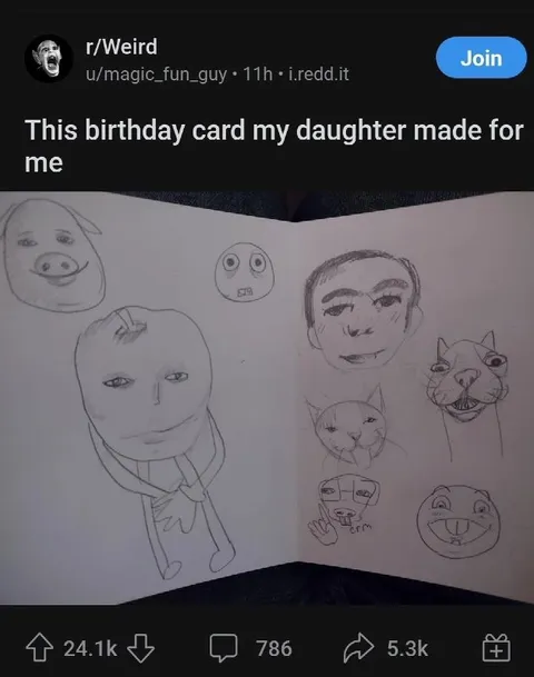 Daughter's Weird Birthday Card