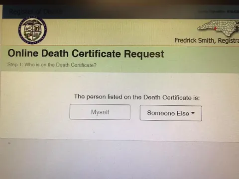 Online Death Certificate Request