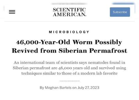 46,000-Year-Old Worm Revived