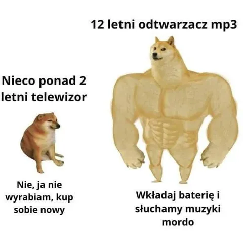 Stary telewizor kontra odtwarzacz MP3