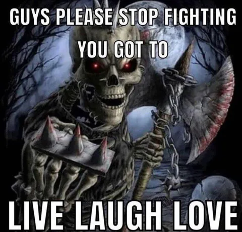 Skeleton Tells Everyone to Stop Fighting
