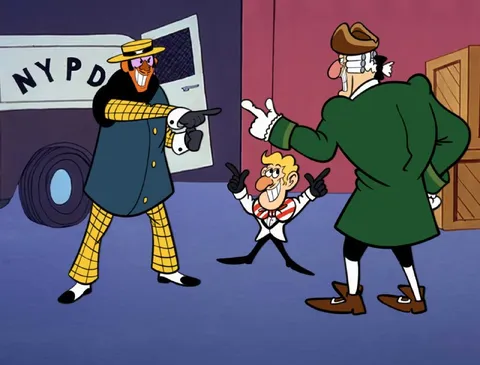 Three Sailors Pointing Together
