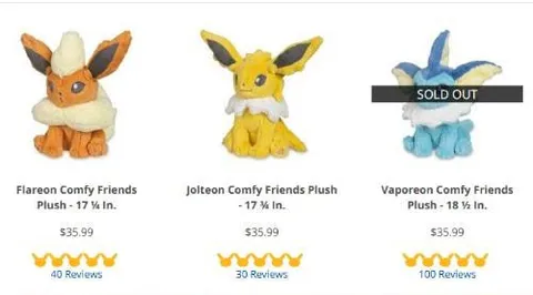 Vaporeon Sold Out